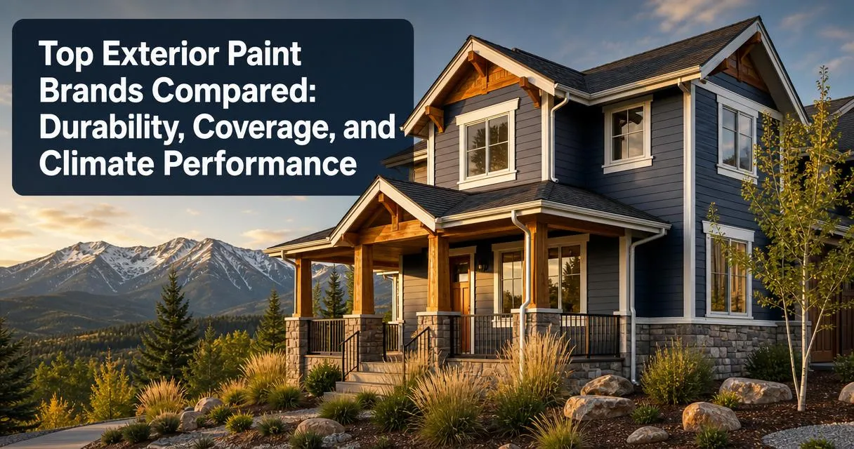 Freshly painted craftsman home with high-quality exterior paint crisp siding Rocky Mountain backdrop in Colorado