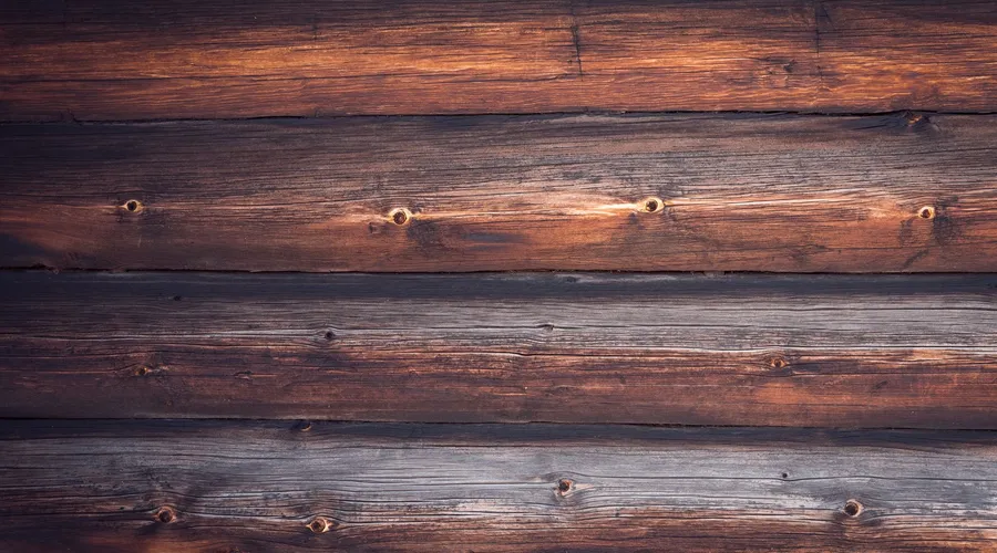 Solid Stains - Top view element of natural wooden wall surface with brown horizontal timber panels as abstract background